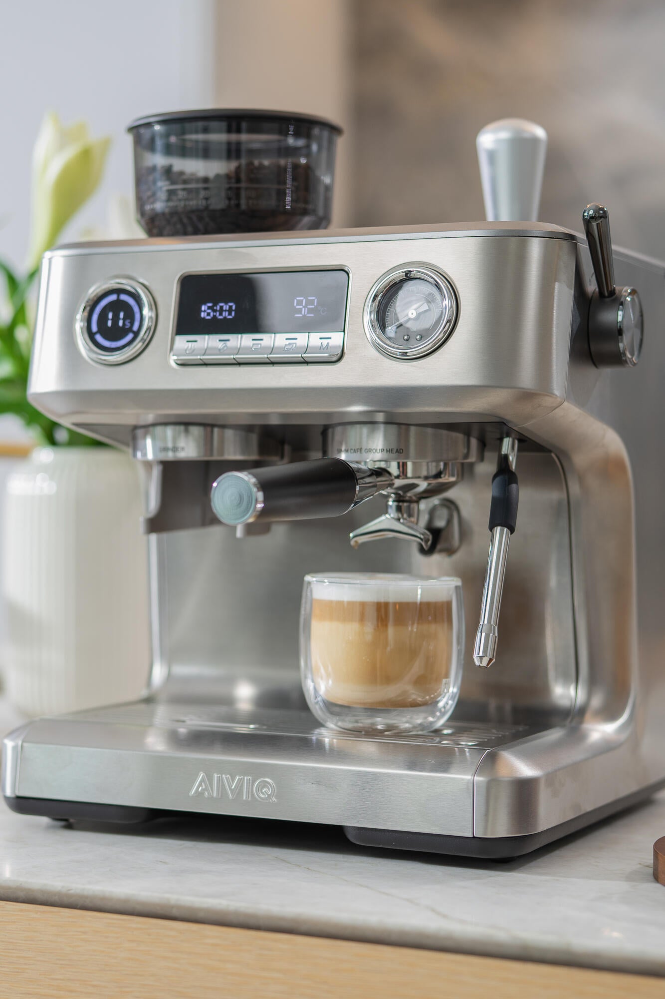 Aspire Advanced espressomaskine - sølvfarvet